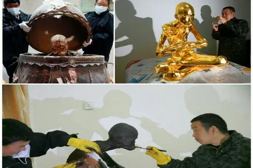 راهب بودایی که سال 2012 و پس از مرگ در کوزه ای سفالی مومی