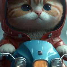 عکس گربه موتور سوار