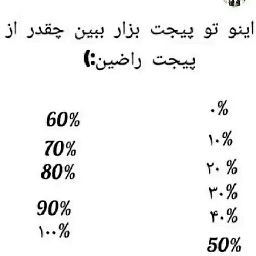 چقدر راضی هستین ؟🙃