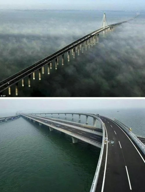 طولانی ترین پل دریایی جهان این سازه جدید چینی، شهر بندری 