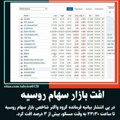 🔸افت بازار سهام روسیه