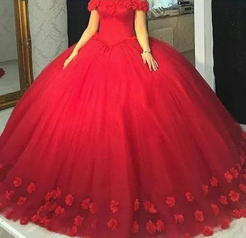 اوف عجب لباس عروسی قرمز و پف دار