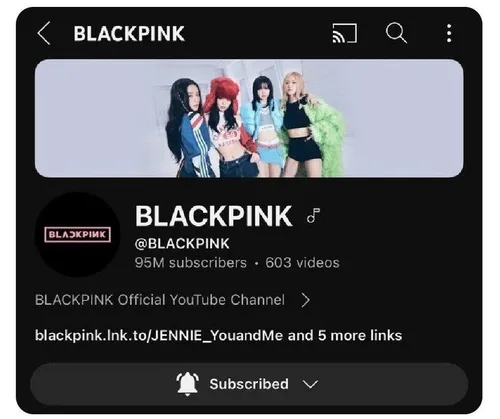 اکانت یوتیوب Black pink از ۹۵ میلیون ساب رد شد و تبدیل به