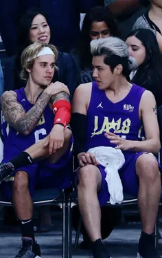 All Stars NBA match Canada VS USA #KrisWu #justinbieber