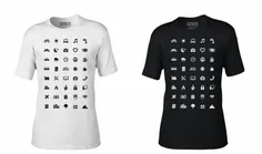 آیکون اسپیک (Icon Speak) یک تی شرت ساده است که 40 نشانه گ