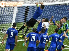 خوشحالی ایتالیا بعد از پیروزی مقابل اسپانیا