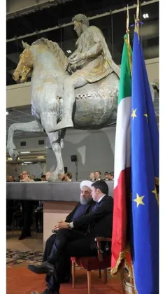 💠شیخ حسن وقتی رفت #ایتالیا بردنش زیر یک اسب نشوندنش که سو