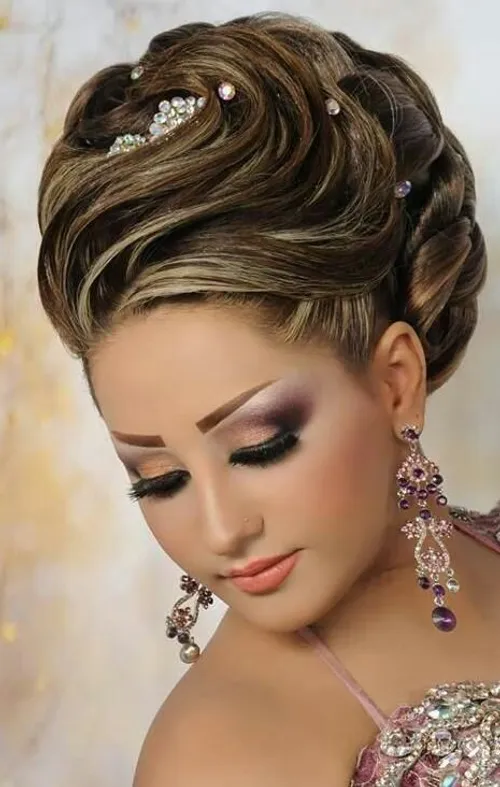 میکاپ آرایش خلیجی مدل مو گریم عروس