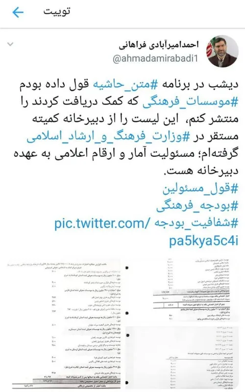 امیرآبادی در برنامه دیشب متن و حاشیه وعده داد لیست موسسات