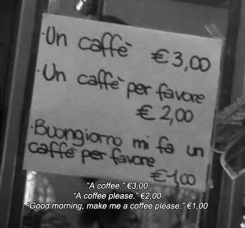 يک قهوه... سه يورو