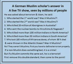 پاسخ یک محقق مسلمان آلمانی در یک برنامه زنده تلویزیونی