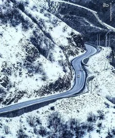 تصویری زیبا و دیدنی از #طبیعت زمستانی جاده #چالوس😍