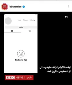 💢 ‏اینستاگرام بلافاصله بعد از بازداشت ترانه علیدوستی، صفح