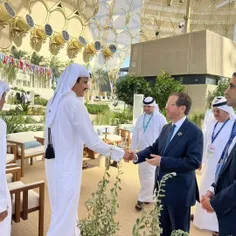 امیر قطر و رئیس‌جمهور صهیونیست