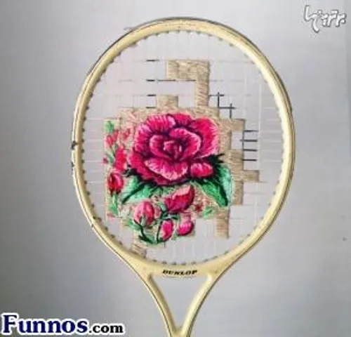 گلدوزی روی راکت تنیس