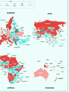 نقشه بیشترین نام‌های خانوادگی در کشورهای جهان !