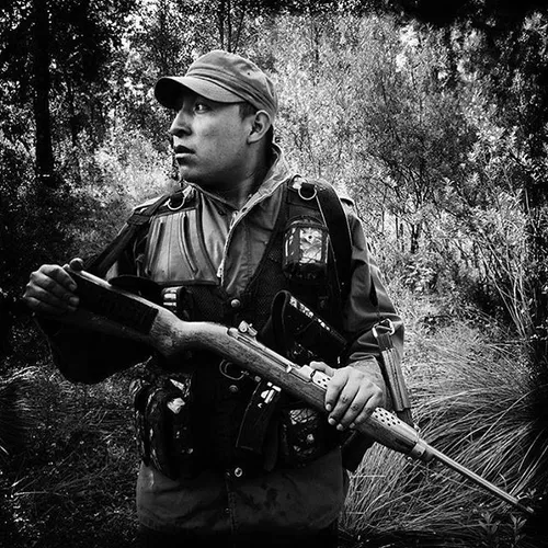 Hugo Sanchez, a member of the forest squad, during a morn