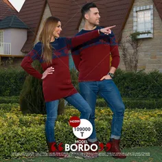 👫ست تونیک➕پلیورBORDO.