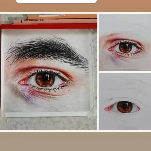 نقاشی چشم تکنیک مدادرنگی