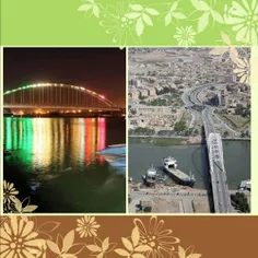 پل خرمشهر و نمای بالای پل و رودخانه(شط) خرمشهر
