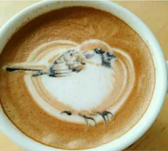 طرح‌های زیبای پرندگان بر روی فنجان #قهوه