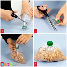 راهی برای بستن در کیسه های پلاستیکی که داخلشون مواد غذایی