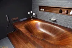 وان حمام شیک به سبک چوب