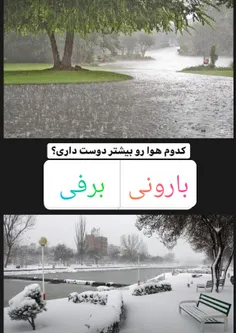 شما چی؟بارونی☔یا برفی⛄❄؟!