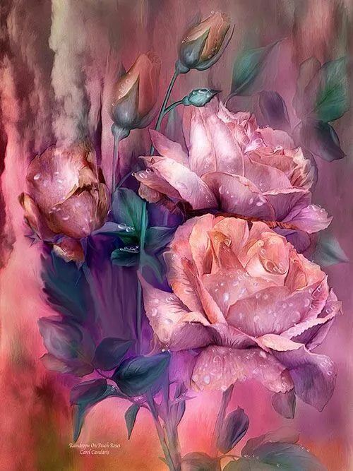 نقاشی زیبا از گل های زیبا
