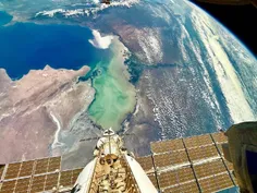 * دلتای وگا در دریای مازندران از دید فضانوردان ایستگاه فضایی بین المللی