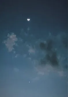 🔺️ تصویری از مقارنه دیشب زهره، مشتری و ماه