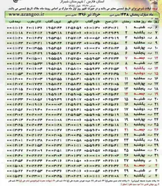 اوقات شرعی به افق شیراز