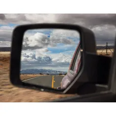 Rear view mirror, Highway 55, South of #MountainairNewMex