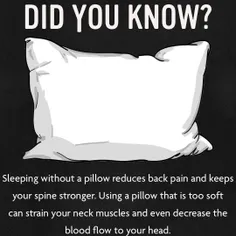 خوابیدن بدون بالش درد کمر را کاهش میدهد و ستون فقرات شما 