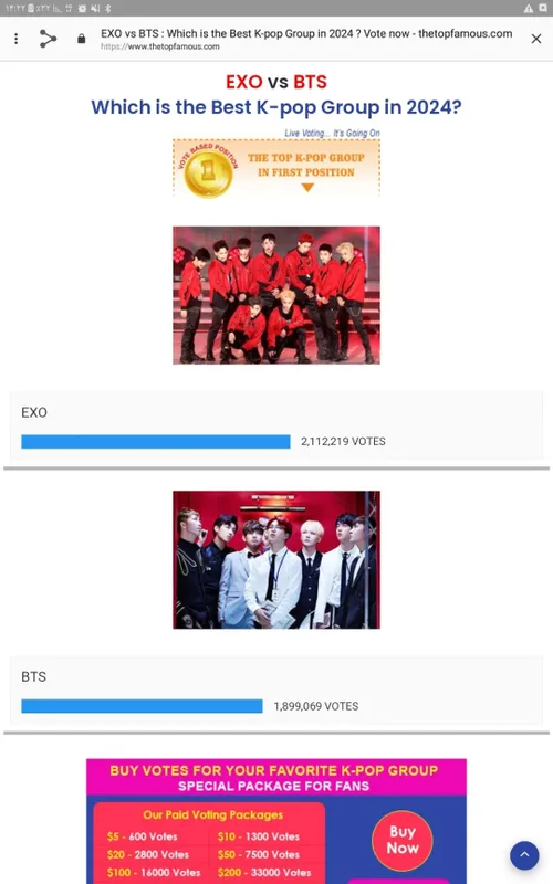 ارمیا کوشن پس بچه ها تو گوگل برید بزنید  BTS VS EXO هر ۲۴