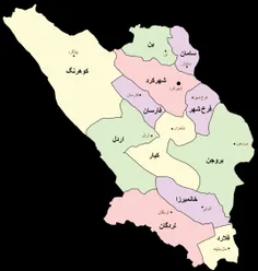 نقشه استان چهارمحال و بختیاری 