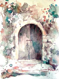 #acquerello #akwarela #porta #tuscany #watercolor #waterc