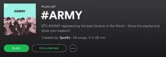 و Spotify فندوم 'آرمی' رو بهترین فندوم خطاب کرد 🙂 💛  و یک