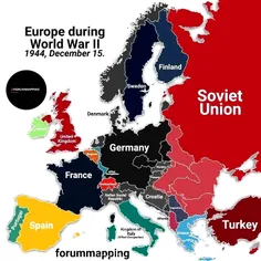 نقشه سیاسی اروپا در سال ۱۹۴۴ میلادی