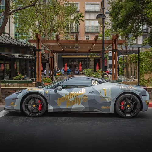 @rawmean's freshly wrapped 458 for @goldrushrally. What a