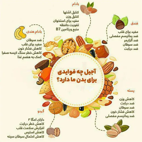 فواید آجیل برای بدن