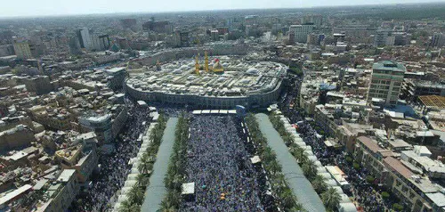 📸 تصویر هوایی از 'بین الحرمین' حین برگزاری دعای عرفه