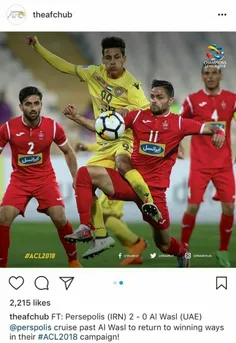 واکنش صفحه رسمی AFC به پیروزی شیرین پرسپولیس مقابل الوصل