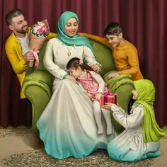 🎴 تصویری از یک خانواده، شبیه طرح #نقشه_زیبای_ایران ما شدند...☺️