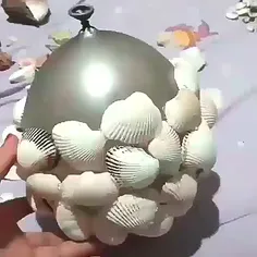 ایده و خلاقیت با استقاده از صدف🐚 چسب🧴بادکنک🎈