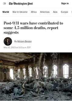 🔴واشنگتن پست در گزارشی شمار کشته‌شدگان در اثر جنگ‌های آمر