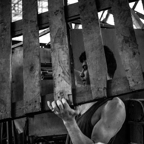 A young Palestinian worker at a plastic recycling factory