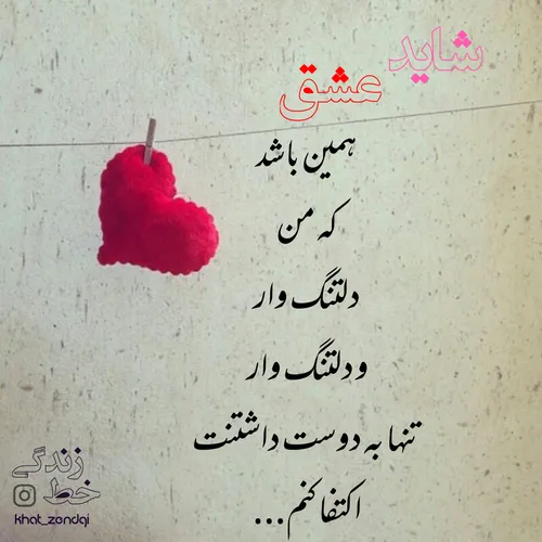 شاید عشق همین باشد