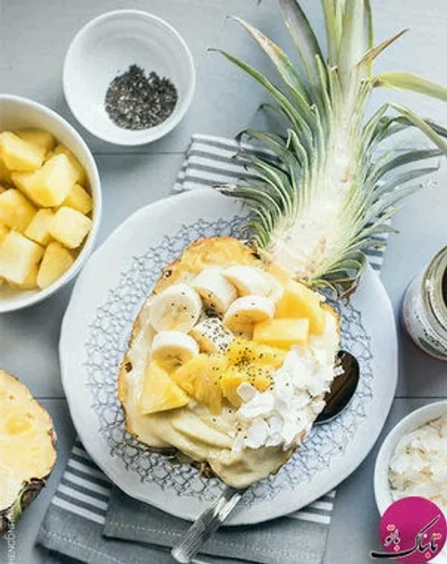کاسه های آناناسی؛ ایده ای جالب برای سرو غذا و دسر