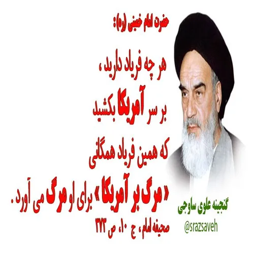 حضرت امام خمینی ره : هر چه فریاد دارید، بر سر آمریکا بکشی